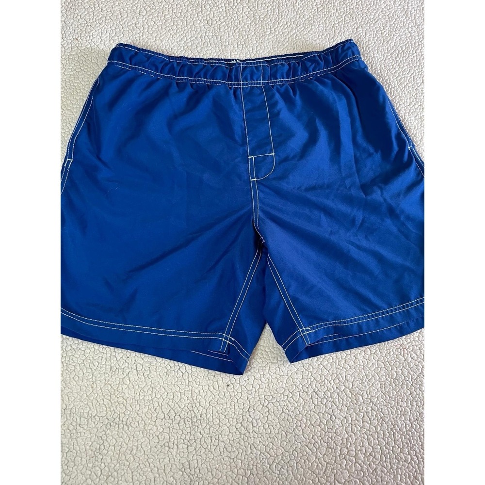Trader Bay Men's Blue Swim Shorts M Elastic Waist Drawstring Solid